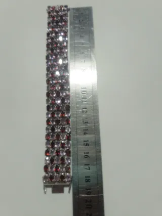 Pulsera Plata Granates y Amatistas