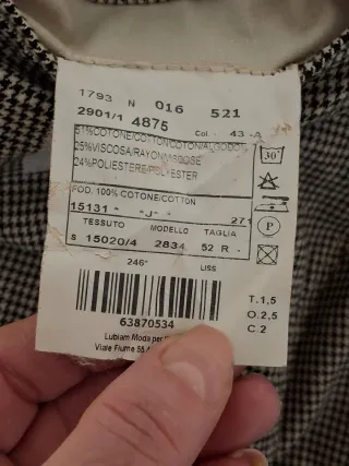 Giacca uomo fantasia pied de poule