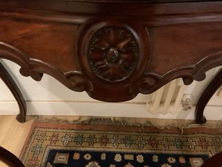 Mesa recibidor cristal y madera