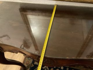 Mesa recibidor cristal y madera