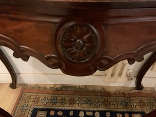 Mesa recibidor cristal y madera