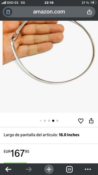 Cadena de plata estilo Omega