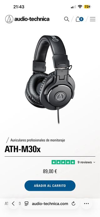 Auriculares profesionales Audio-technica m30x