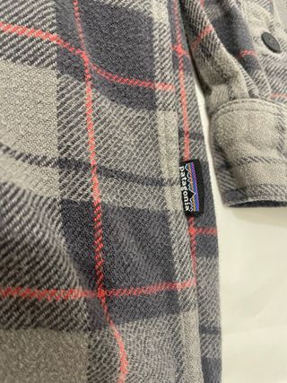 Camisa de cuadros de Franela Patagonia Gris Rosa