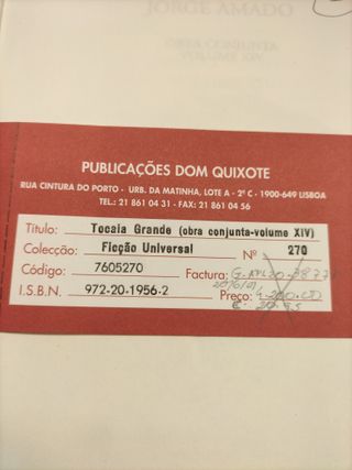 Livro "Tocaia Grande" - Jorge Amado - CXL 4