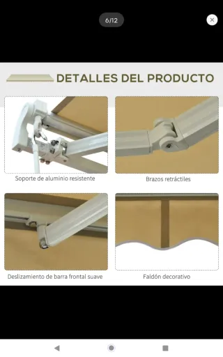 Toldo retráctil 295x250cm