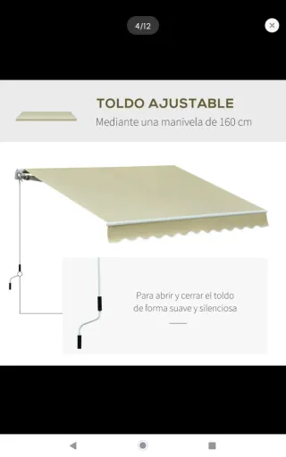 Toldo retráctil 295x250cm