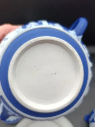 Juego té Wedgwood Jasperware azul