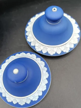 Juego té Wedgwood Jasperware azul