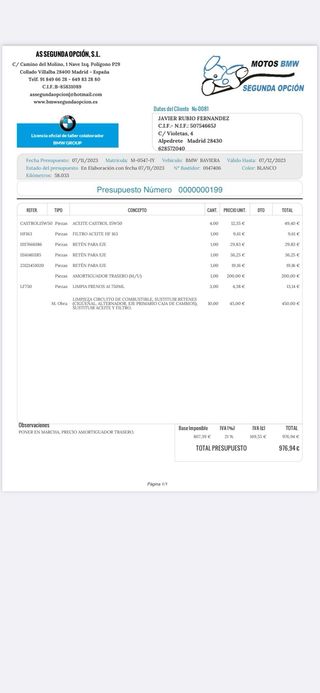 BMW K100RS Touring Azul/Blanco