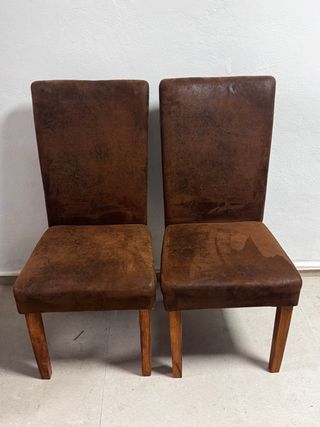 4 Sillas Comedor Suede Marrón
