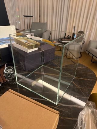 Acuario Cristal Cuadrado 25cm x 30cm sin marco