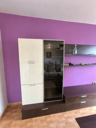 Mueble expositor cristal y madera