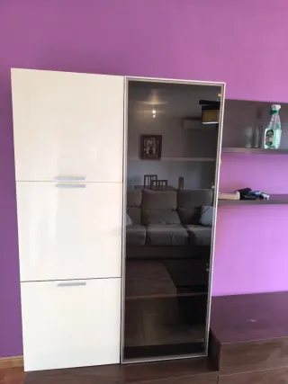 Mueble expositor cristal y madera