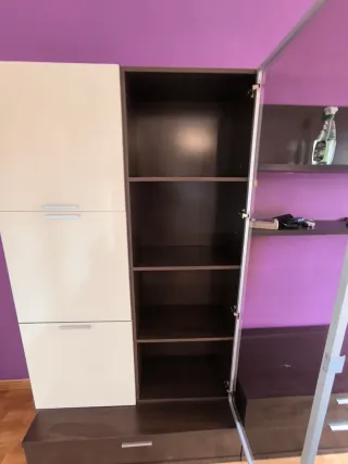 Mueble expositor cristal y madera