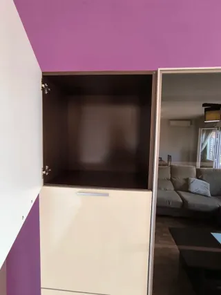 Mueble expositor cristal y madera