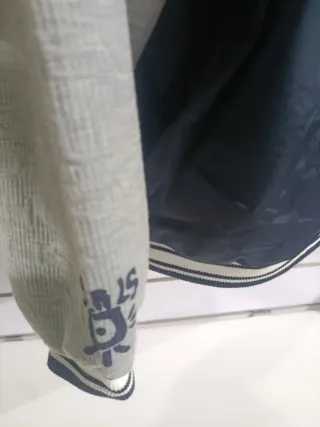 Chaqueta Bomber Desigual Varsity Azul Gris