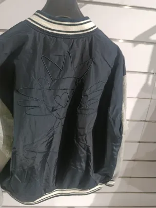 Chaqueta Bomber Desigual Varsity Azul Gris