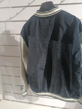 Chaqueta Bomber Desigual Varsity Azul Gris