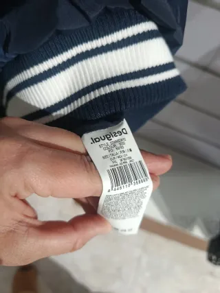 Chaqueta Bomber Desigual Varsity Azul Gris