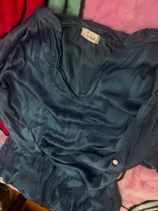 Vestido satén azul algo bonito