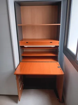 Estantería madera con escritorio