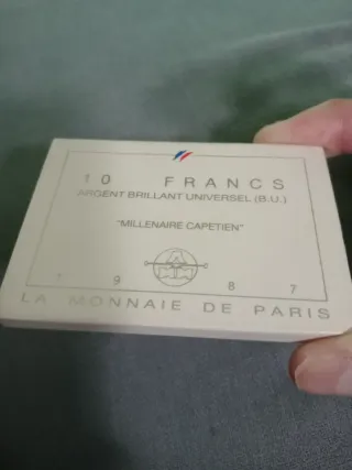 🇫🇷 Set 10 Francs Argent 1987 Millenaire Capetien