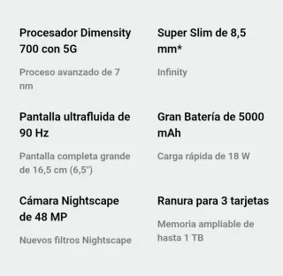Realme 8 conectividad 5G - 4/64GB
