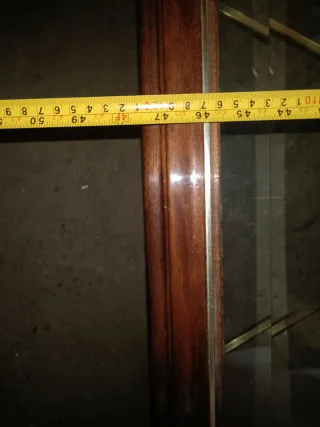 Mesa baja cristal y madera