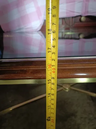 Mesa baja cristal y madera