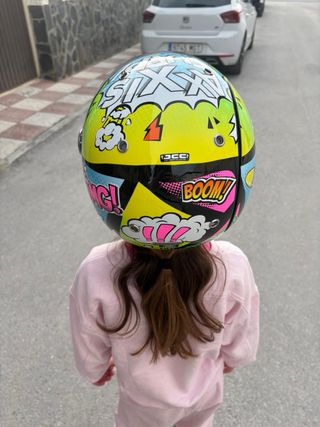 Casco moto infantil divertido