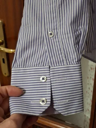 Camicia uomo righe lilla e bianche