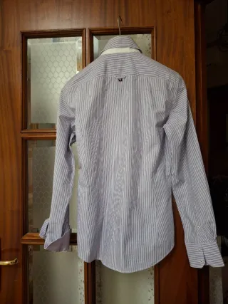 Camicia uomo righe lilla e bianche