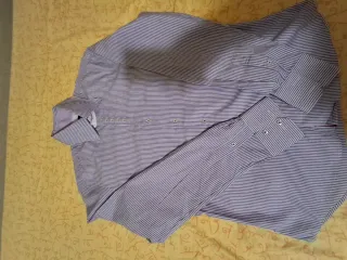 Camicia uomo righe lilla e bianche