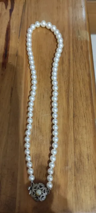 Collar Perlas de Mallorca  broche vintage