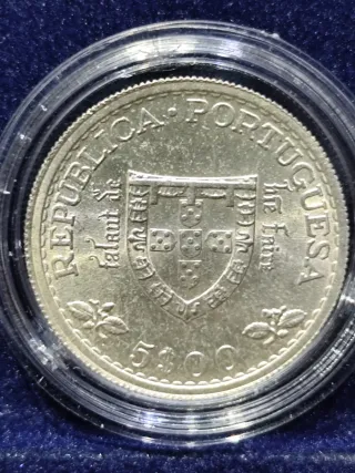 Moneta 5 Escudos in Argento Portoghese Anno 1960