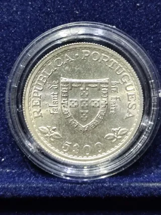 Moneta 5 Escudos in Argento Portoghese Anno 1960