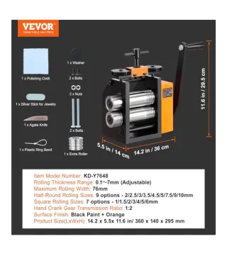 Laminador Joyería VEVOR 76mm