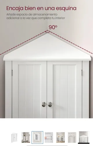 Armario Esquinero Blanco Nuevo