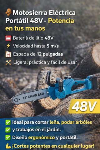 Motosierra Eléctrica Portátil 48V