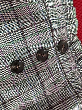 Falda Topshop cuadros gris y verde