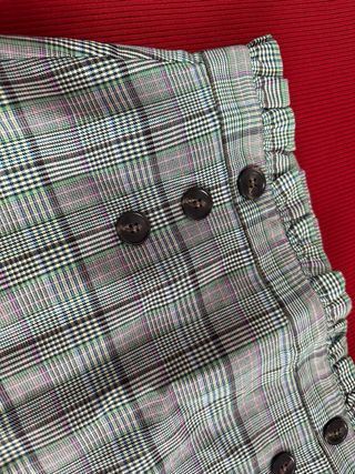 Falda Topshop cuadros gris y verde