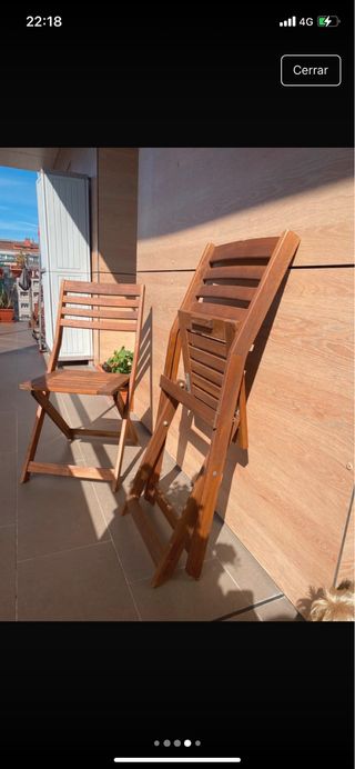 2 Sillas Ikea Madera Plegables Marrón