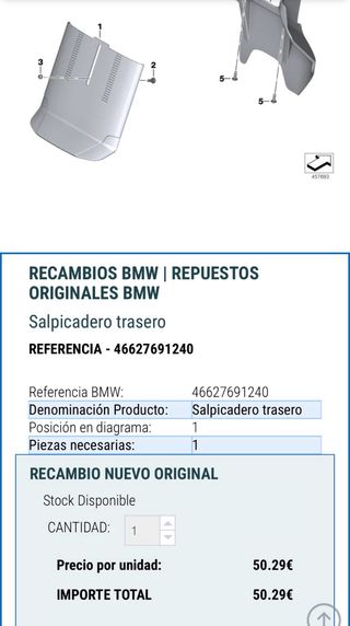 Aleta trasera BMW K1600 con guardabarros