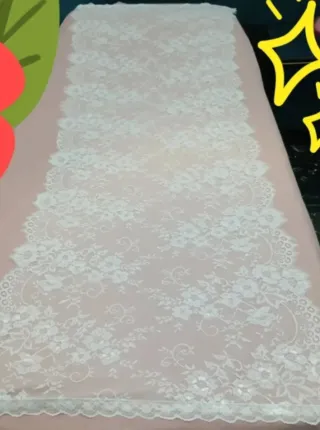 Mantilla encaje y tul blanca 1 75 por 75cm nueva