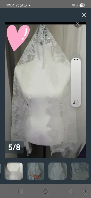 Mantilla encaje y tul blanca 1 75 por 75cm nueva