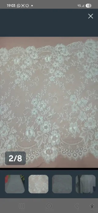 Mantilla encaje y tul blanca 1 75 por 75cm nueva