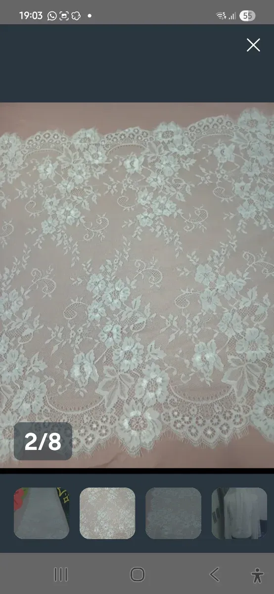 Mantilla encaje y tul blanca 1 75 por 75cm nueva