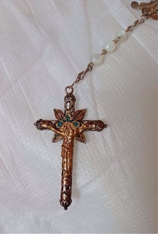 Rosario antiguo plata y filigrana