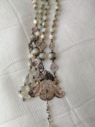 Rosario antiguo plata y filigrana